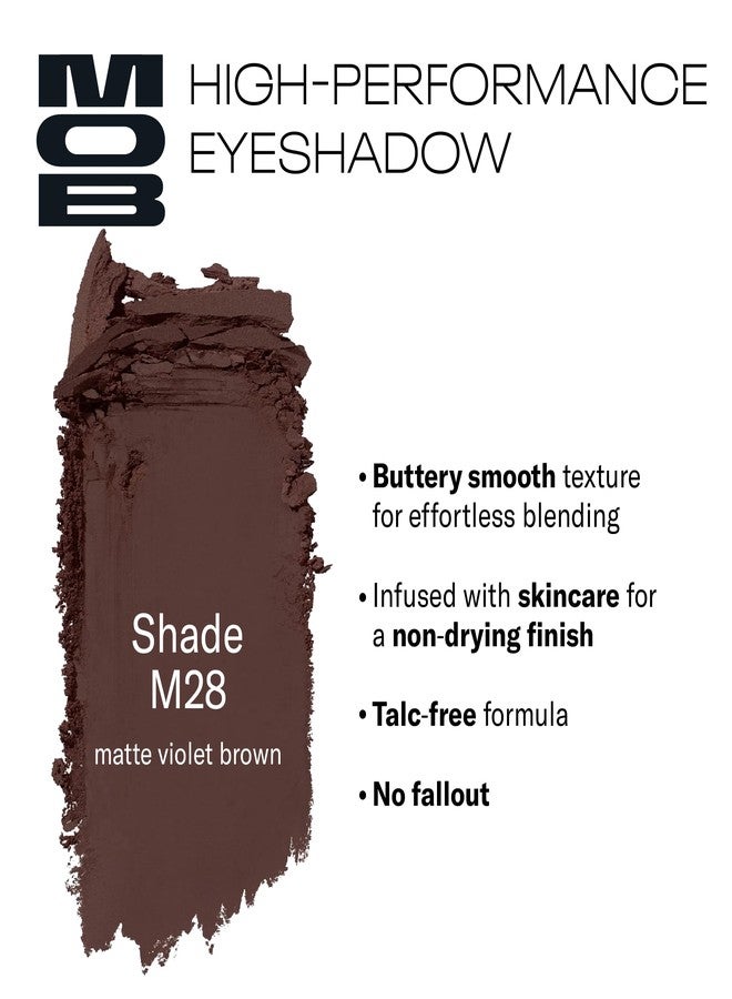 MOB Beauty Eyeshadow M28 Matte Rich Brown Plum – Deep Cool Smoky Shade for Liner, Crease or Outer Corner, Talc-Free Vegan Cruelty-Free Skincare Infused Long Wear Sustainable Refillable Compact - Image 2